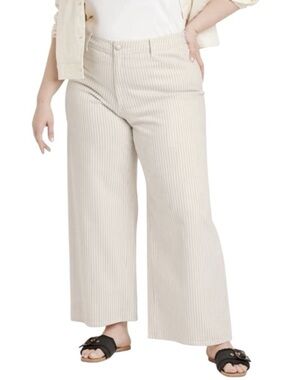 Universal Thread Wide Leg Pinstripe Crop Pants in Cream size 17R